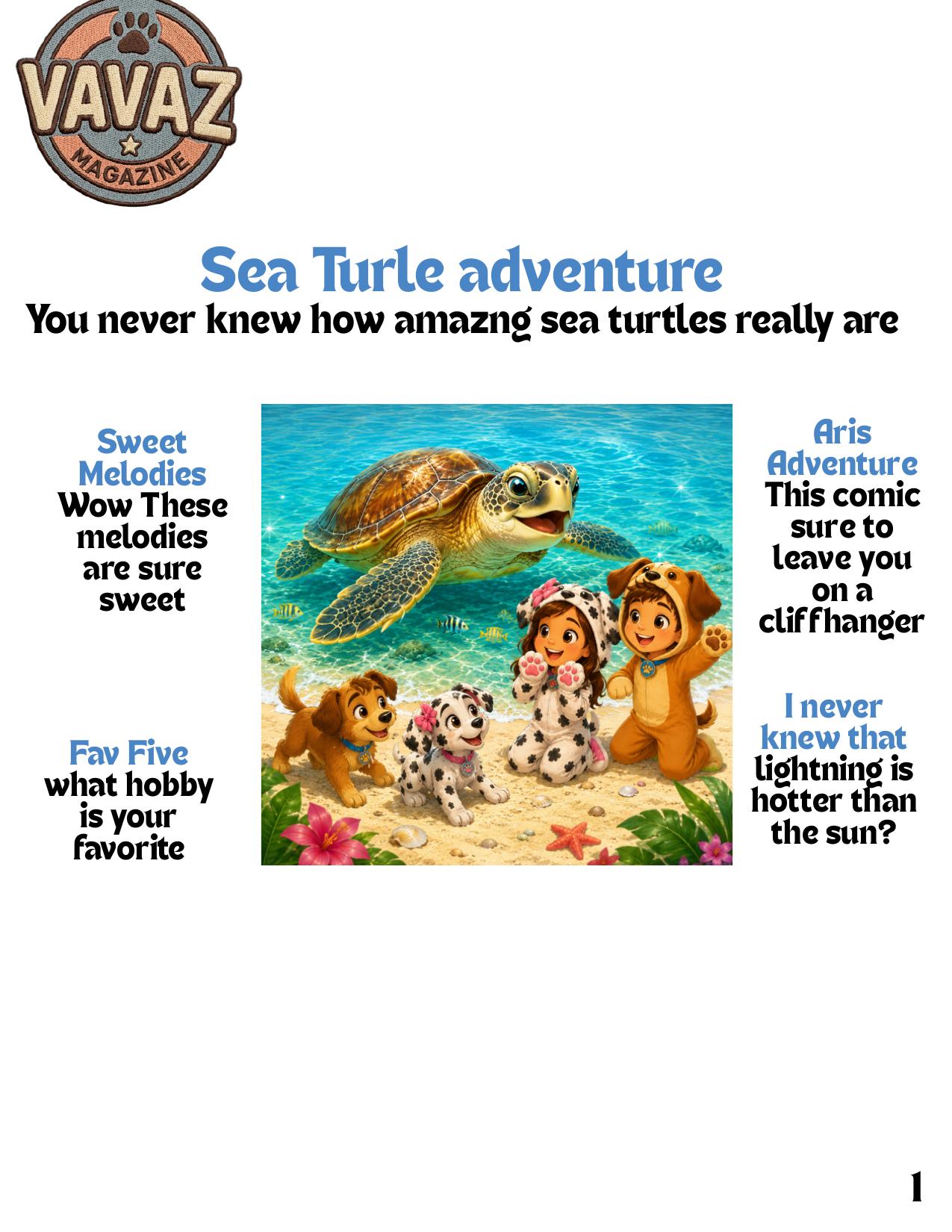 Cover of Vavaz issue 8: Sea Turtle Adventure