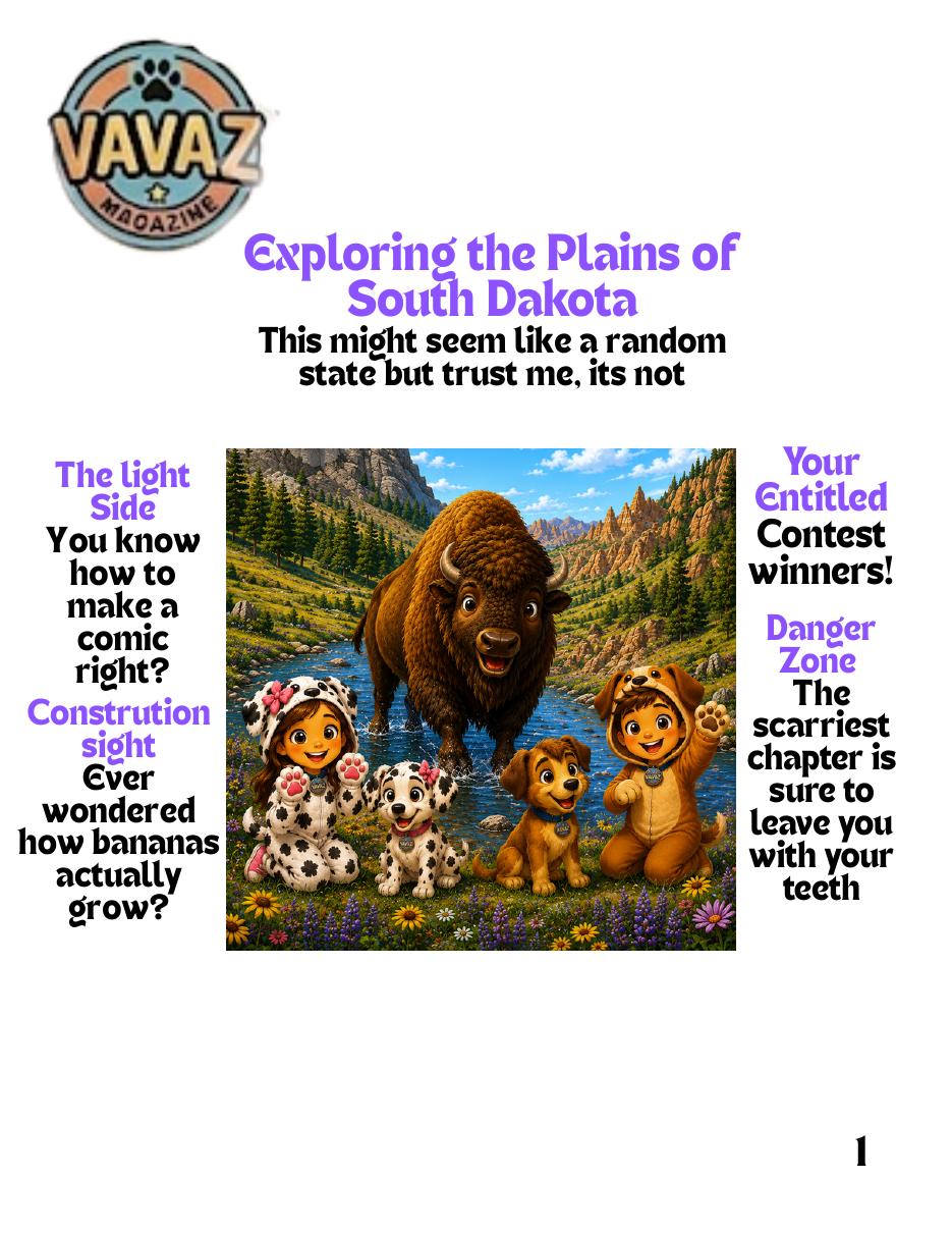 Cover of Vavaz issue 9: Exploring the Plains of South Dakota