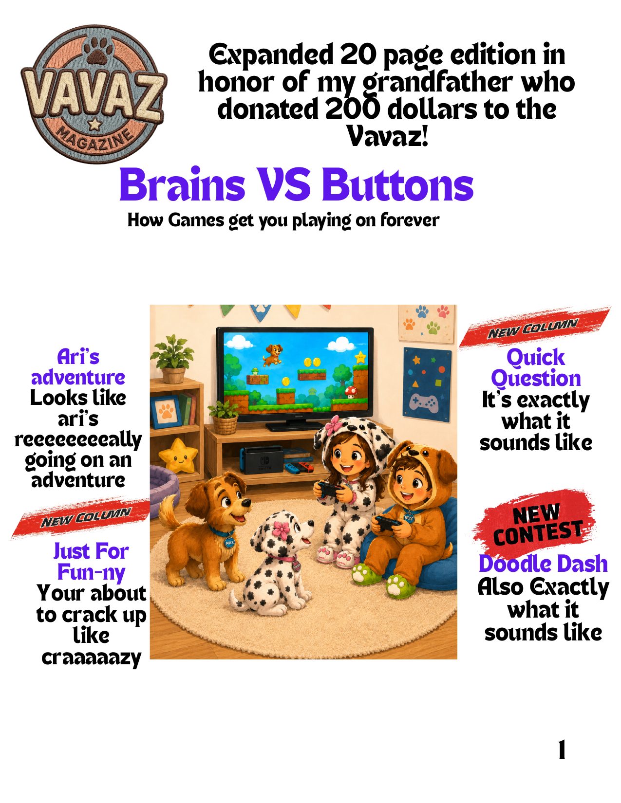 Cover of Vavaz issue 15: Brains vs. Buttons